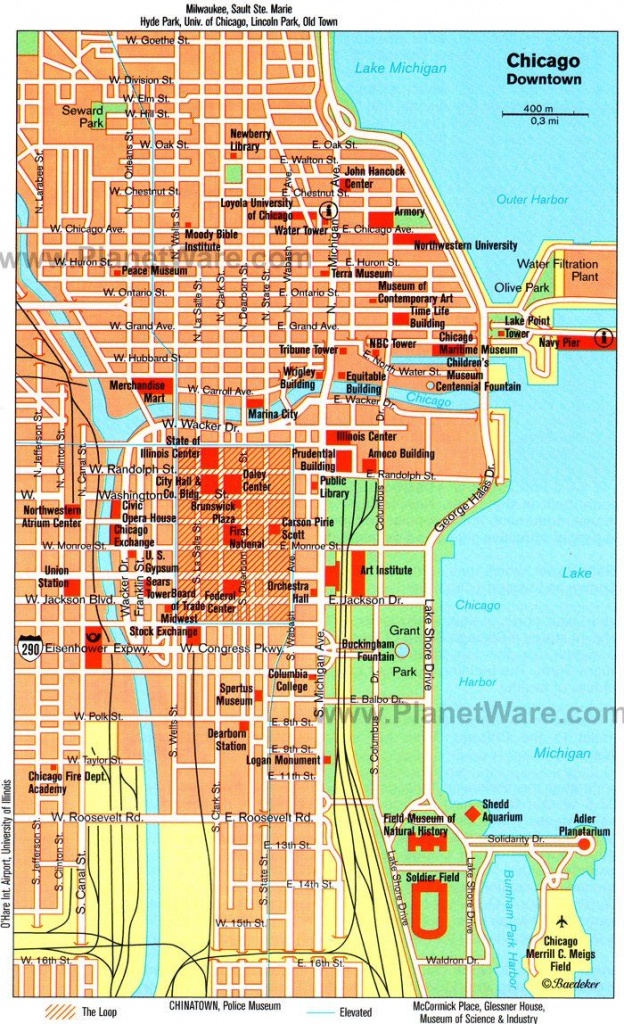 Chicago Downtown Map - Tourist Attractions | Chicago Year Round In - Printable Walking Map Of Downtown Chicago