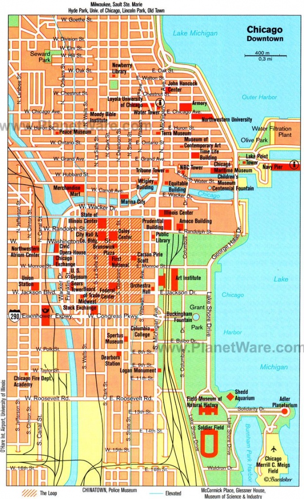 Chicago, Il - Map. Tagged Along On A Friends Business Trip Solo - Magnificent Mile Map Printable