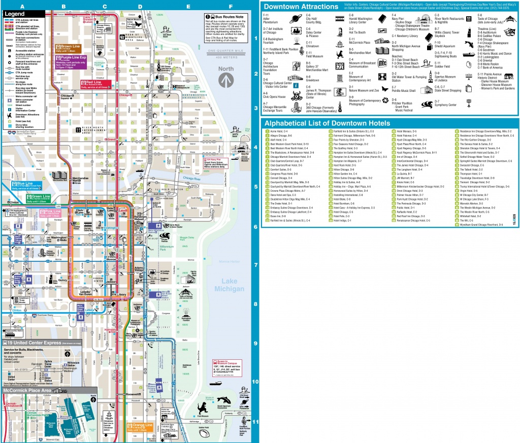 Chicago Loop Hotels And Tourist Attractions Map - Chicago Loop Map Printable