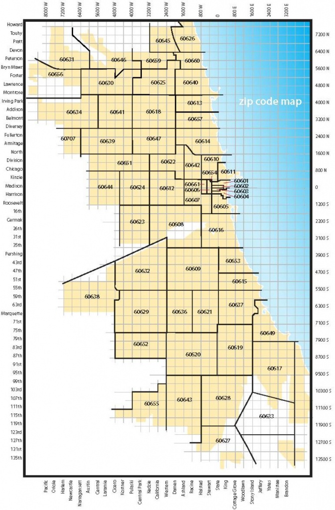 Chicago Zip Code Map - Map Of Chicago Zip Codes (United States Of - Chicago Zip Code Map Printable