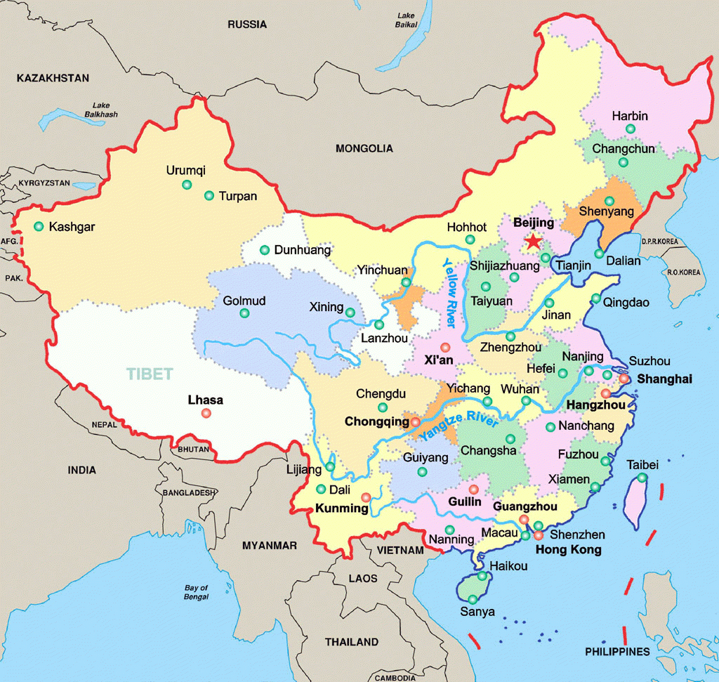 China City Map, Map Of China Cities, Printable China City Map - Printable Map Of China