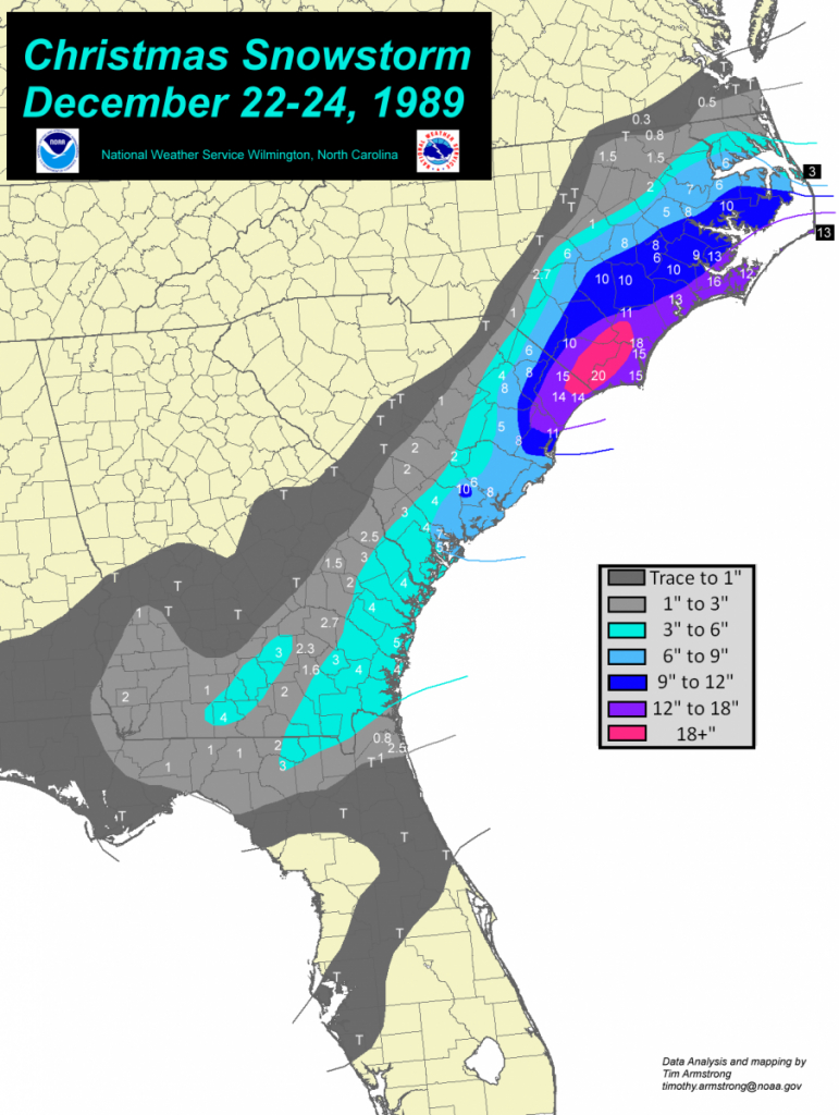 Christmas Coastal Snowstorm: December 22-24, 1989 - South Florida Radar Map