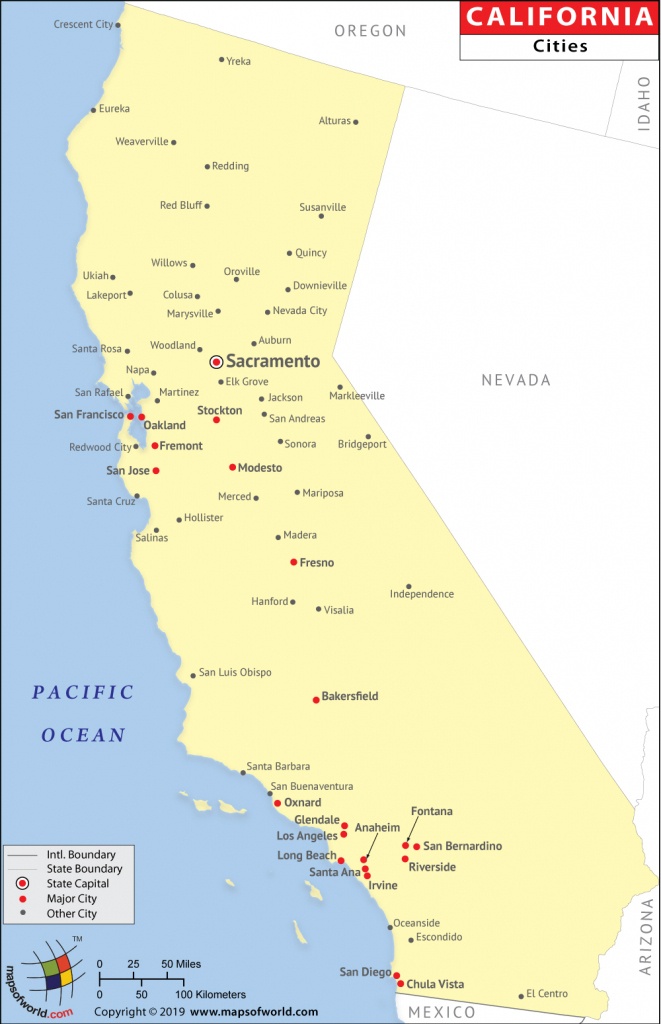 Cities In California, California Cities Map - Map Of California Showing Cities