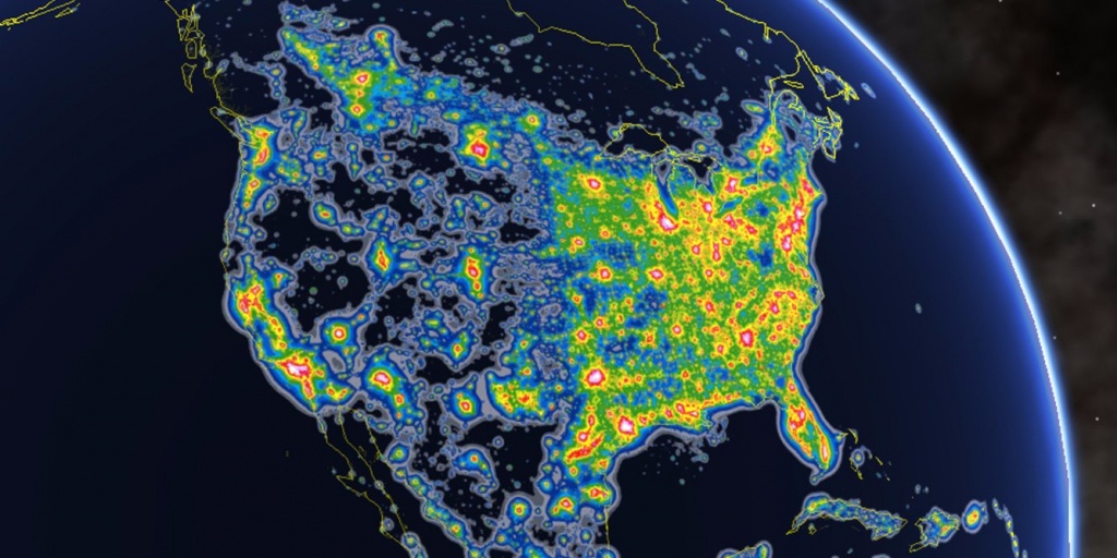 Cities With The Most Light Pollution - Business Insider - Light Pollution Map California