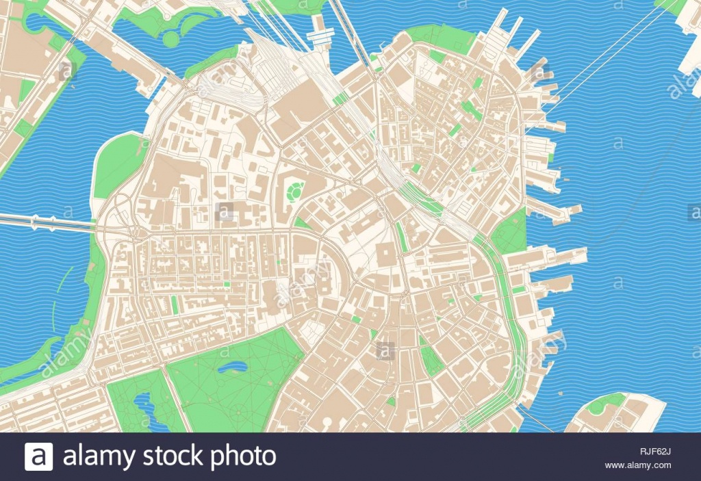 City Of Boston Map Stock Photos &amp;amp; City Of Boston Map Stock Images - Printable Map Of Downtown Boston