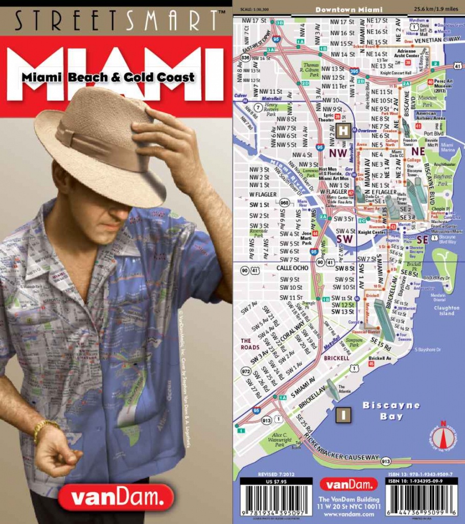 City Street Map Of Miami, Florida | On Sale Today!, Ships Free On $40 - Street Map Of Miami Florida
