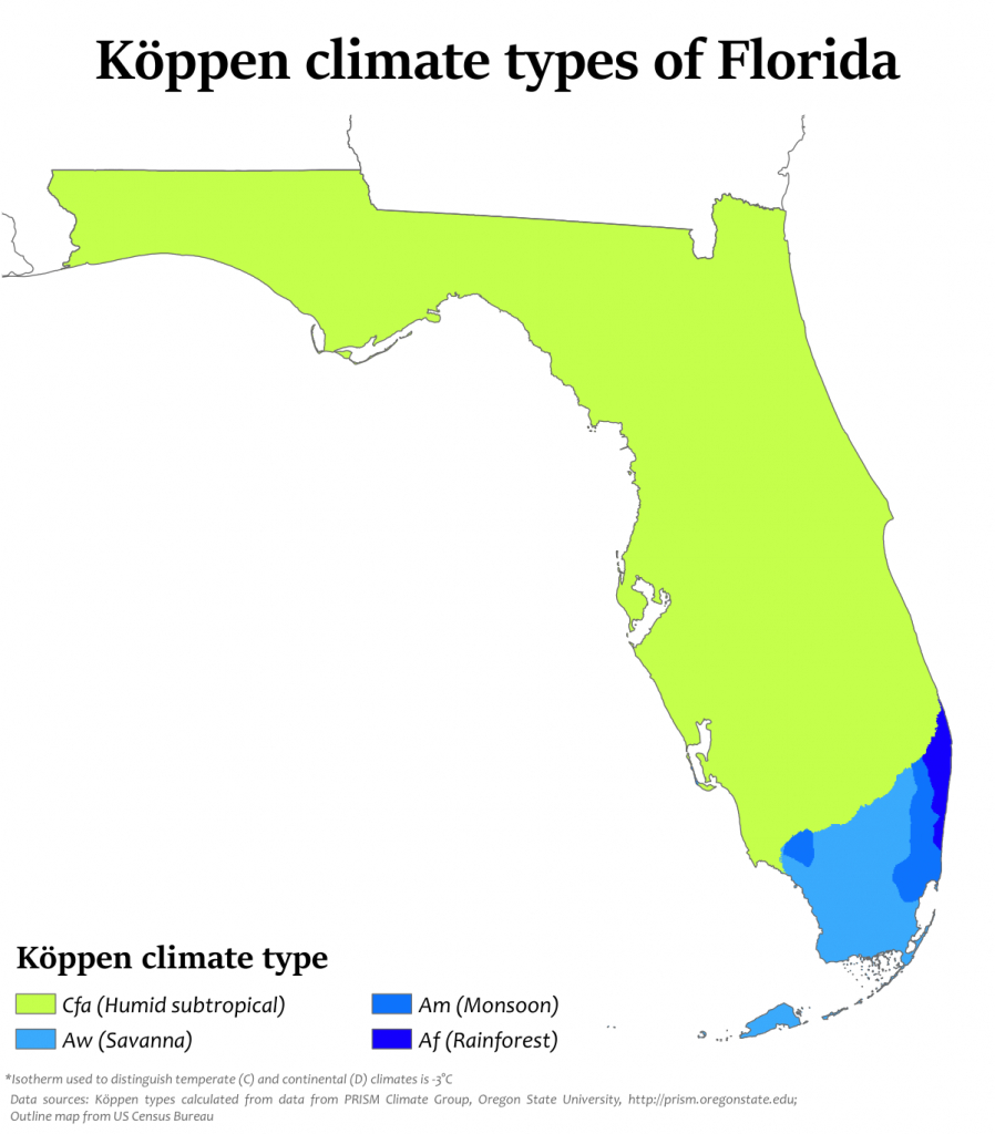 Climate Of Florida - Wikipedia - Florida Humidity Map