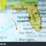 Closeup Sarasota Florida On Political Map Stock Photo (Edit Now   Map Sarasota Florida Usa