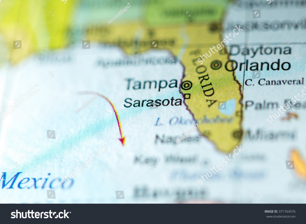 Closeup Sarasota Florida On Political Map Stock Photo (Edit Now - Map Sarasota Florida Usa