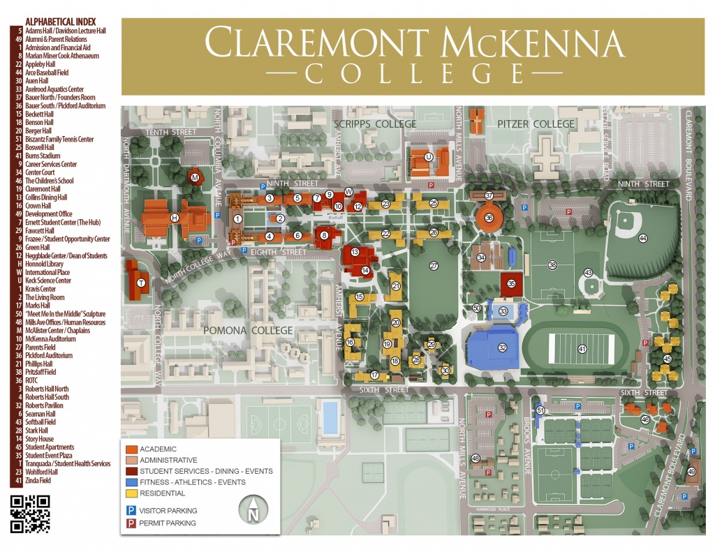 Cmc Campus Maps | Claremont Mckenna College - California Institute Of The Arts Campus Map