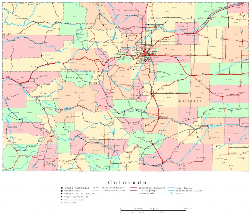Colorado Printable Map - Printable Map Of Colorado Springs