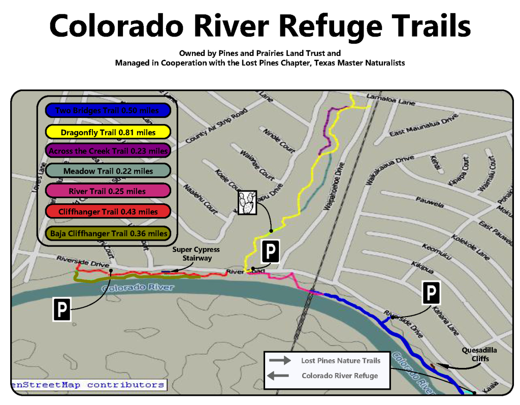 Colorado River Trails | Lost Pines Chapter - Lost Pines Texas Map