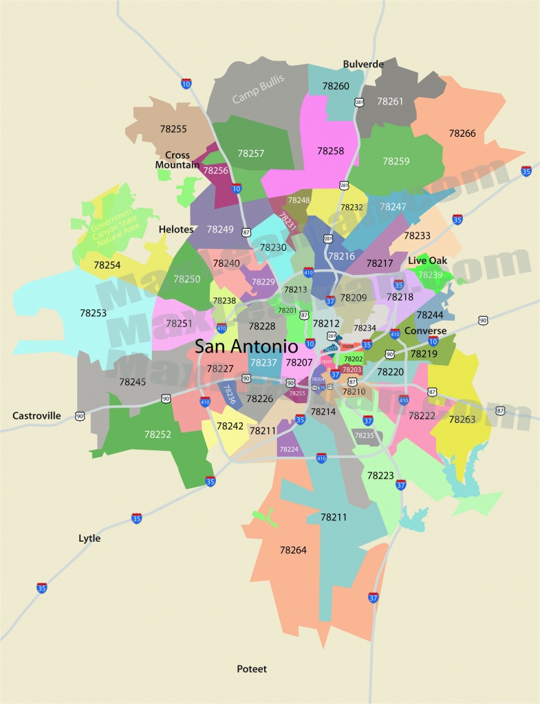 Colorado Springs Zip Code Map Printable San Antonio Zip Code Map - Printable Map Of San Antonio