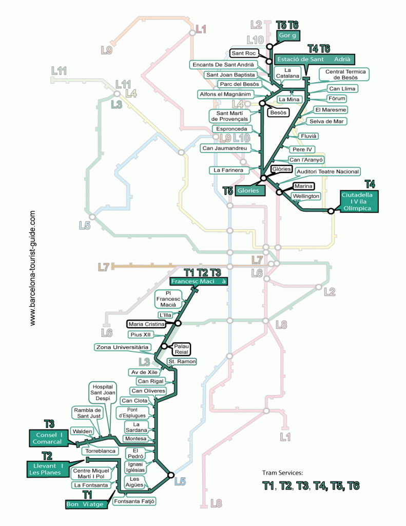 Colour Barcelona Metro Map In English|Download &amp;amp; Print Pdf - Barcelona Metro Map Printable