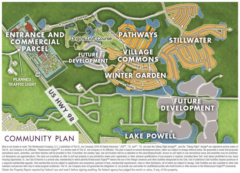Community Maps - Watersound Origins - Beaches Of South Walton - Watersound Beach Florida Map