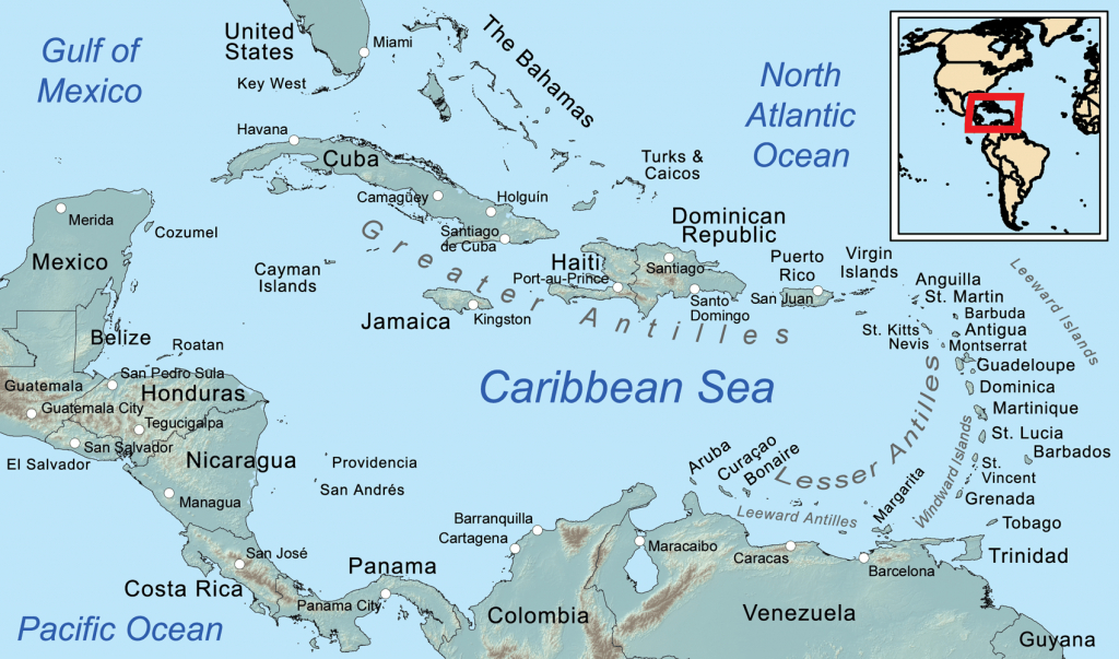 Comprehensive Map Of The Caribbean Sea And Islands - Florida Gulf Islands Map