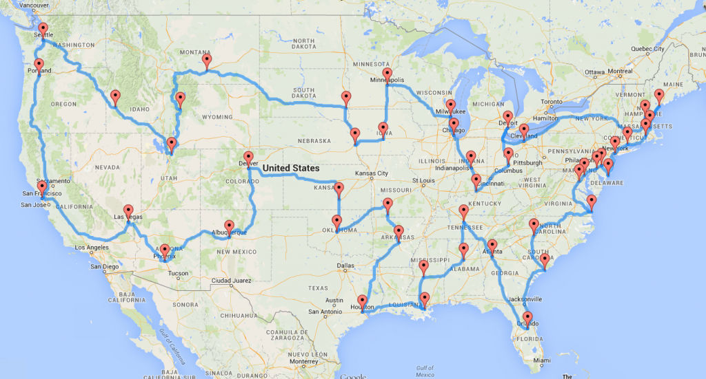Computing The Optimal Road Trip Across The U.s. | Dr. Randal S. Olson - Road Map From California To Texas