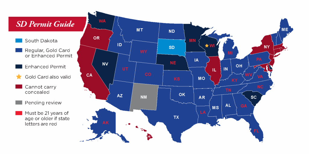 Concealed Pistol Permits: South Dakota Secretary Of State - Florida Reciprocity Concealed Carry Map