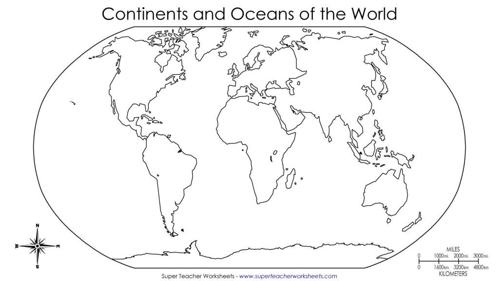Continents Map Blank - Design Templates - Printable Map Of Oceans And Continents