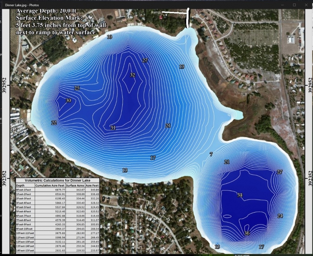 Contour Lake Maps Of Florida Lakes - Bathymetric Maps, Boat Ramp - Florida Fishing Lakes Map