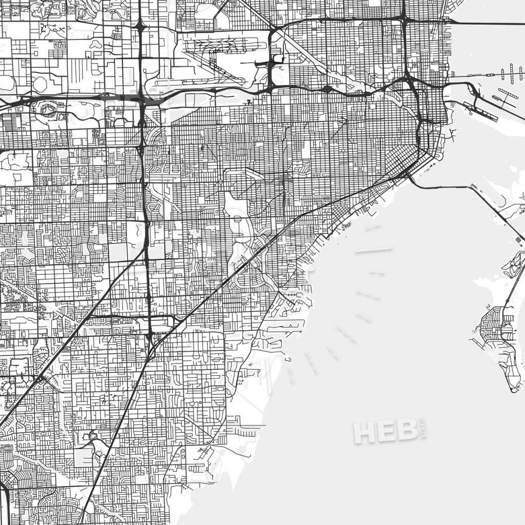 Coral Gables, Florida - Area Map - Light - Coral Gables Florida Map