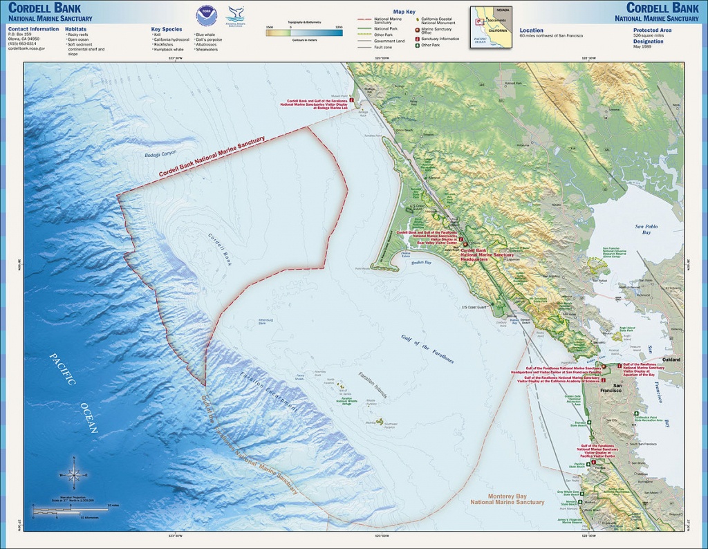 Cordell Bank National Marine Sanctuary - Wikipedia - California Ocean Fishing Map
