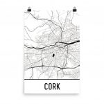 Cork Ireland Street Map Poster | Cork Ireland & Other Townships   Cork City Map Printable