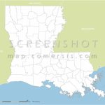 Counties Of Louisiana State Vector Map   Texas Louisiana Border Map