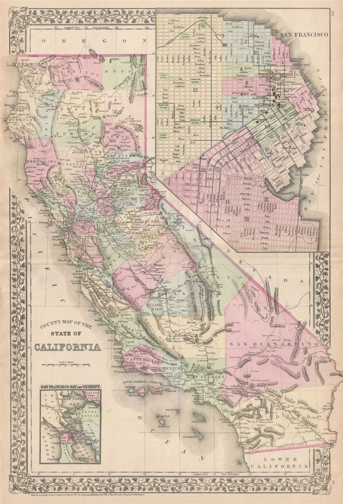 County Map Of The State Of California.: Geographicus Rare Antique Maps - California Maps For Sale