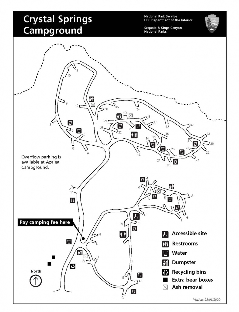 Crystal Springs Campground - Sequoia &amp;amp; Kings Canyon National Parks - California Tent Camping Map