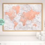 Custom Printable World Map With Cities, Capitals, Countries, Us   Custom Printable Maps