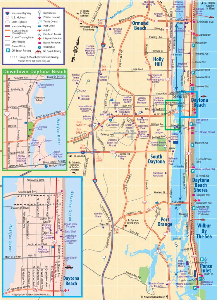 Daytona Beach Area Attractions Map | Things To Do In Daytona - Smyrna Beach Florida Map