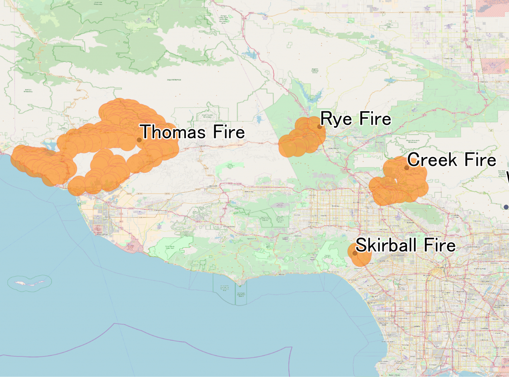 December 2017 Southern California Wildfires - Wikipedia - California Fire Map 2017
