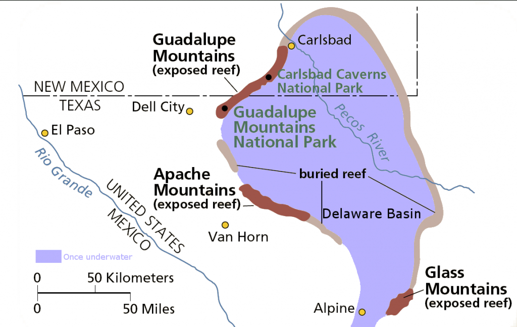 Delaware Basin - Wikipedia - Permian Basin Texas Map