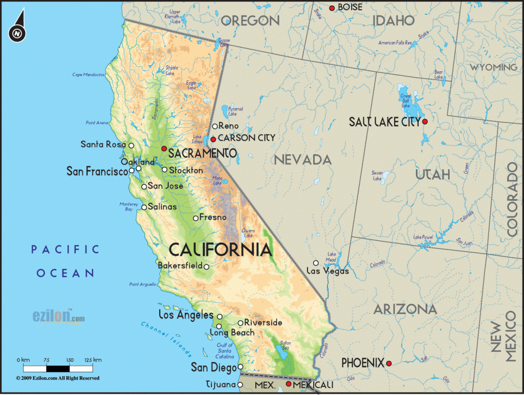 Detailed Clear Large Road Geographical Map Of California And - San Francisco California Map