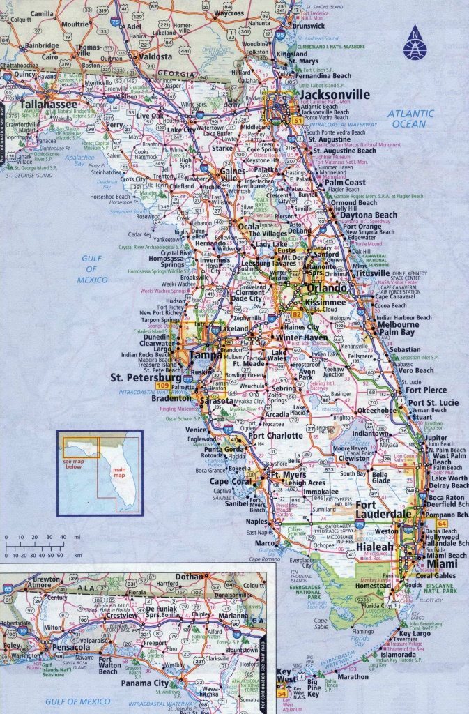 Detailed Map Of South Florida And Travel Information | Download Free - Road Map Of South Florida