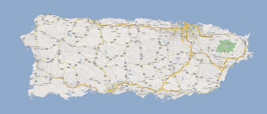 Detailed Road Map Of Puerto Rico With Cities. Puerto Rico Detailed - Printable Map Of Puerto Rico