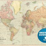 Digital Old World Map Printable Download. Vintage World Map. Printable Map.  Large World Map. High Resolution World Map. Postera.australia   Vintage World Map Printable