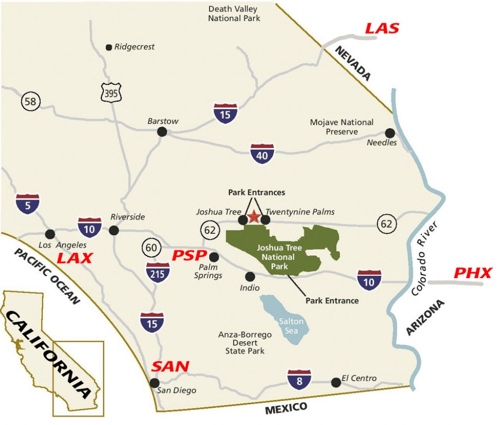 Directions Transportation Joshua Tree National Park U S New - Joshua Tree California Map