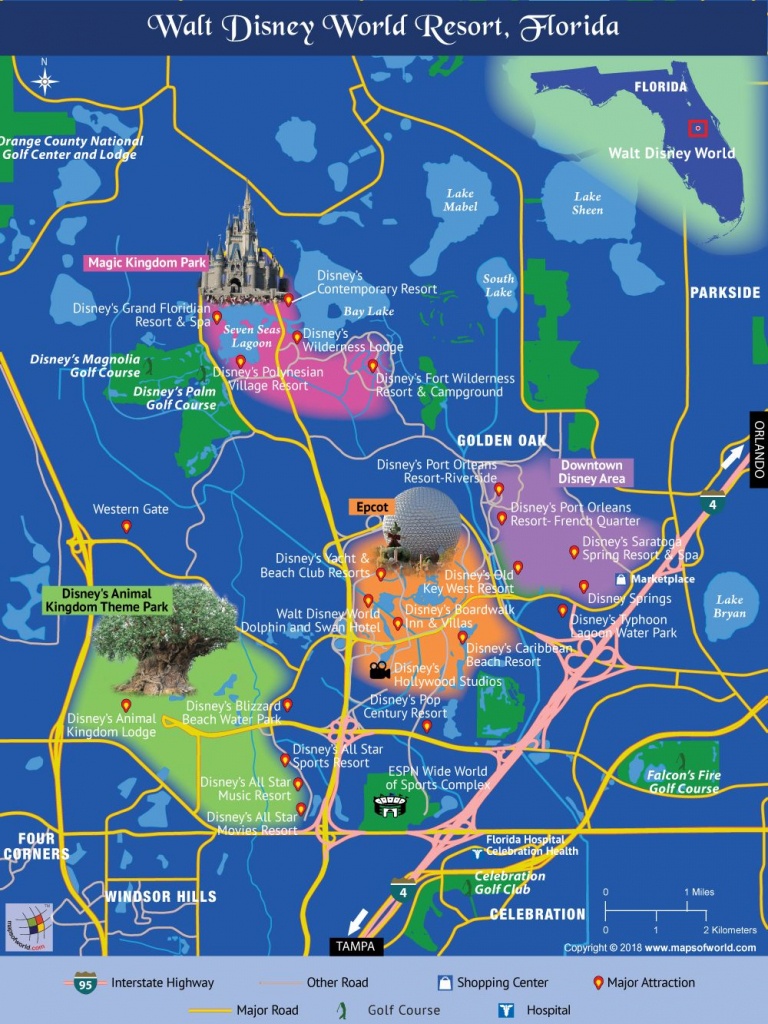 Disney World Map | Travel In 2019 | Disney World Map, Disney Map - Disney Hotels Florida Map