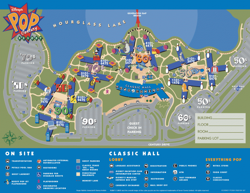 Disney&amp;#039;s Pop Century Resort Map - Wdwinfo - Disney World Florida Hotel Map