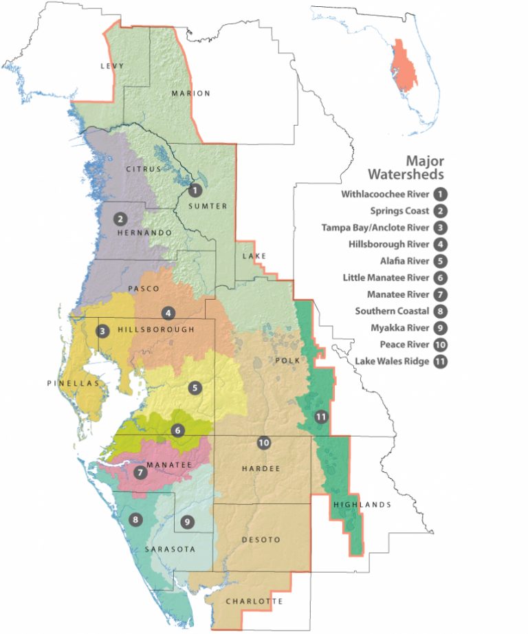 District Maps - Major Watersheds  Watermatters - Florida District 6 Map - Printable Maps