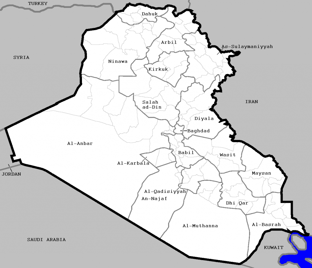Districts Of Iraq - Wikipedia - Printable Map Of Iraq