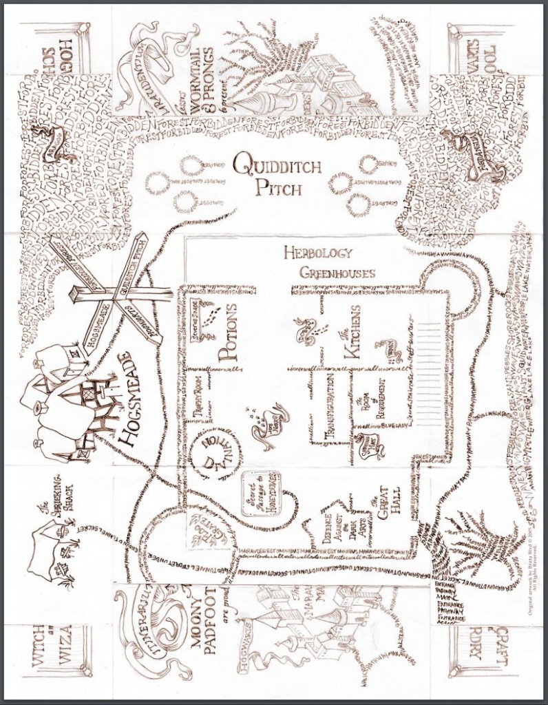 Diy: Printable Hogwarts Map | Kid Crafts | Harry Potter Marauders - Hogwarts Map Printable