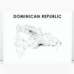 Dominican Republic Map Print Road Map Art Poster Dominicana | Etsy   Printable Map Of Dominican Republic