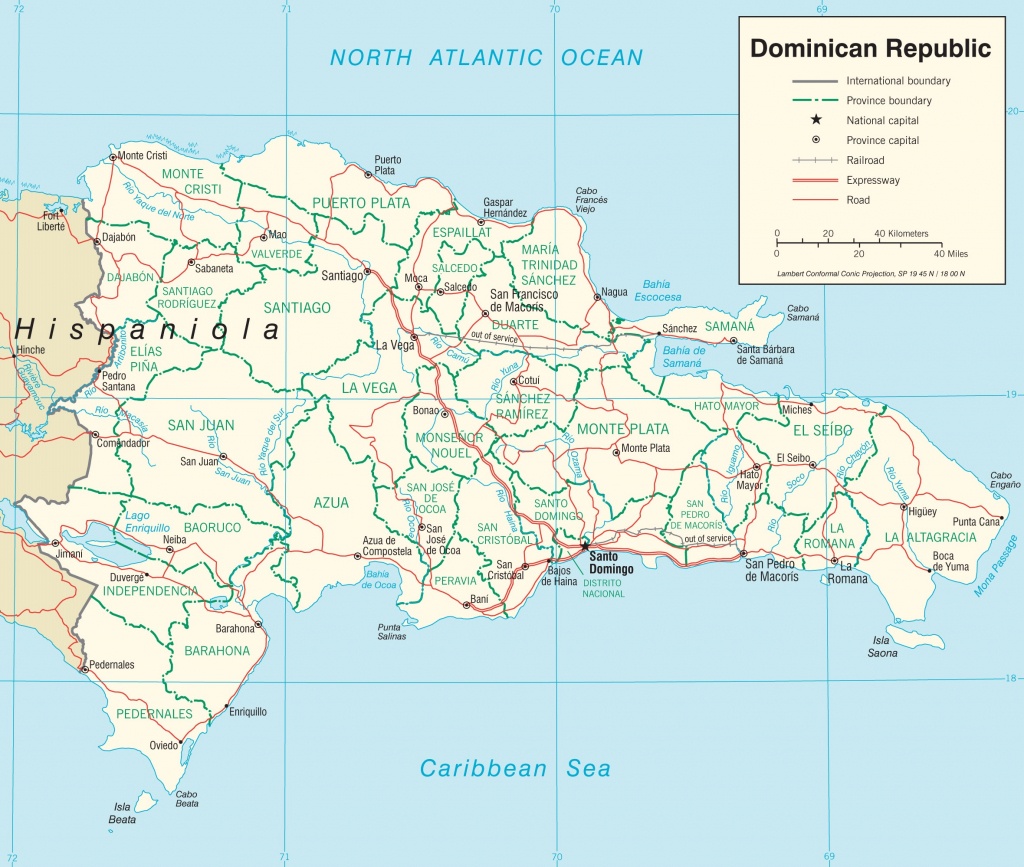 Dominican Republic Road Map - Free Printable Map Of Dominican Republic