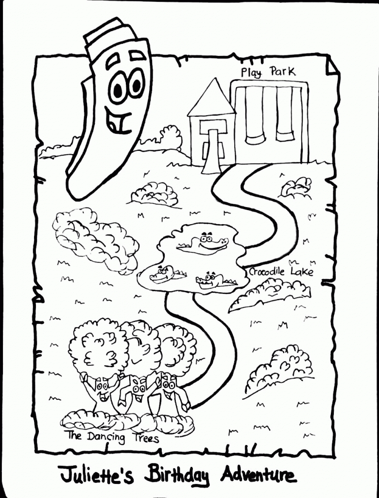 Dora The Explorer Map Coloring Pages - Coloring Home - Dora The Explorer Map Printable