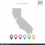 Dots Pattern Vector Map California Stylized Simple Silhouette   Simple Map Of California