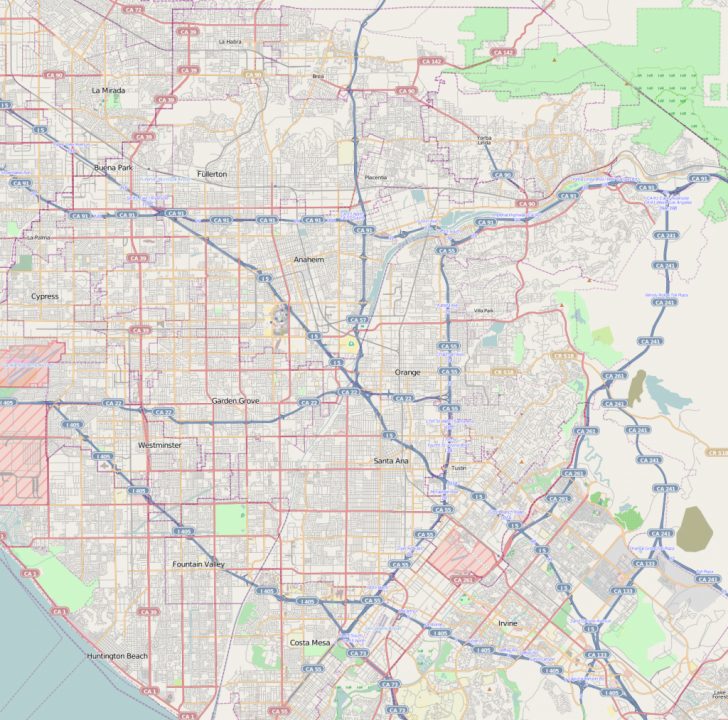 Map Of Anaheim California And Surrounding Areas