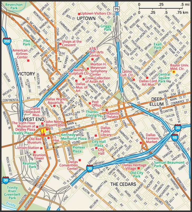 Printable Map Of Dallas